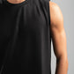 BLACK BASIC SLEEVELESS T-SHIRT