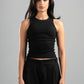 BLACK RIBBED TANK TOP WITH STUDS