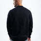 BLACK STITCHED KNITTED CREWNECK