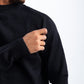 BLACK STITCHED KNITTED CREWNECK