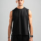 BLACK BASIC SLEEVELESS T-SHIRT