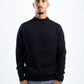 BLACK STITCHED KNITTED CREWNECK