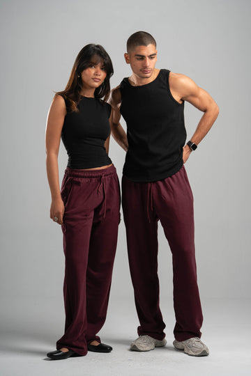 BURGUNDY RELAXED LIGHTWEIGHT SWEATPANTS