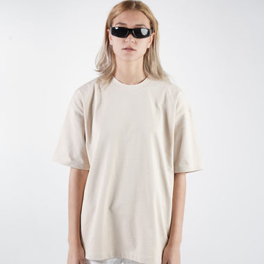 BEIGE ORGANDY OVER-SIZED T-SHIRT