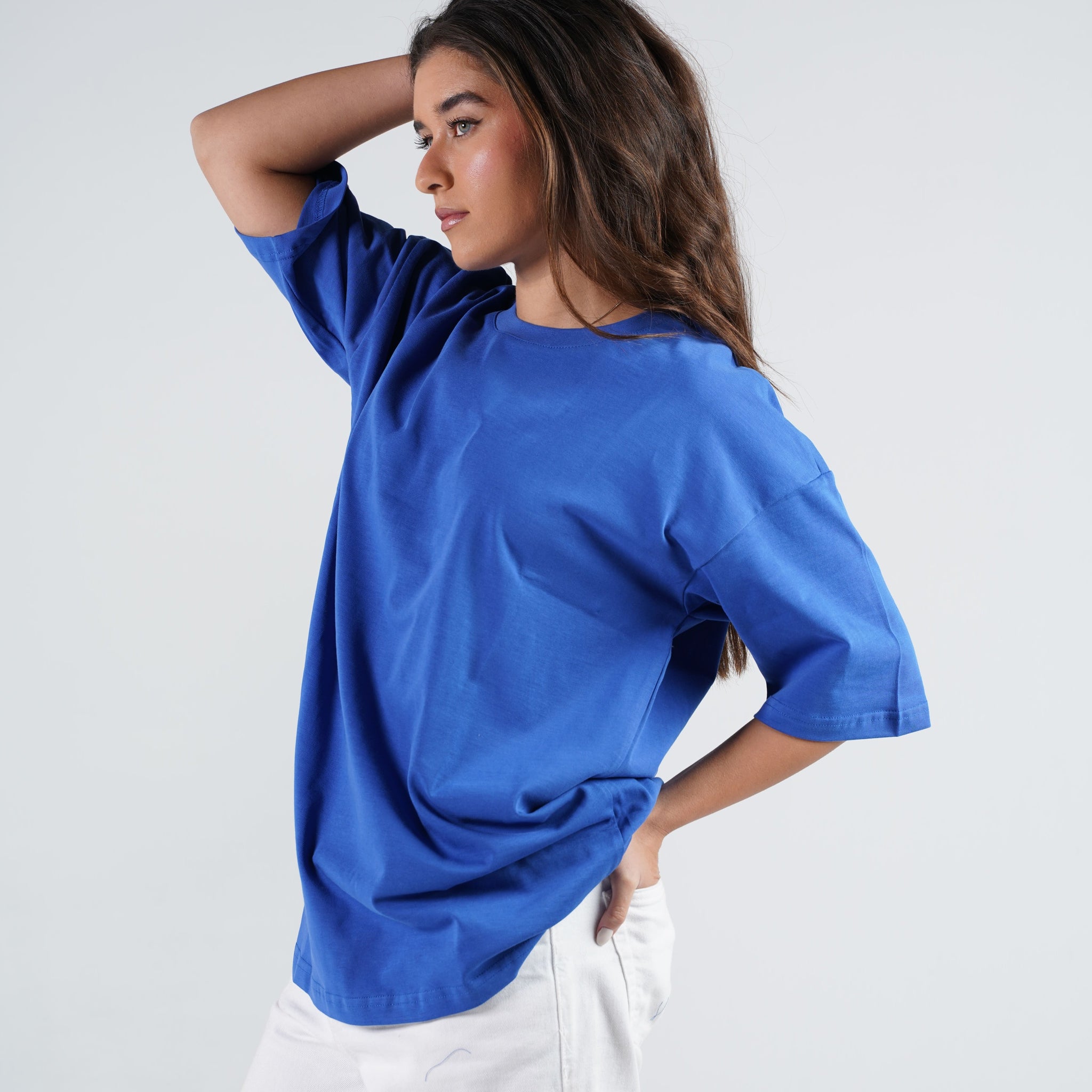 BLUE ORGANDY OVER-SIZED T-SHIRT