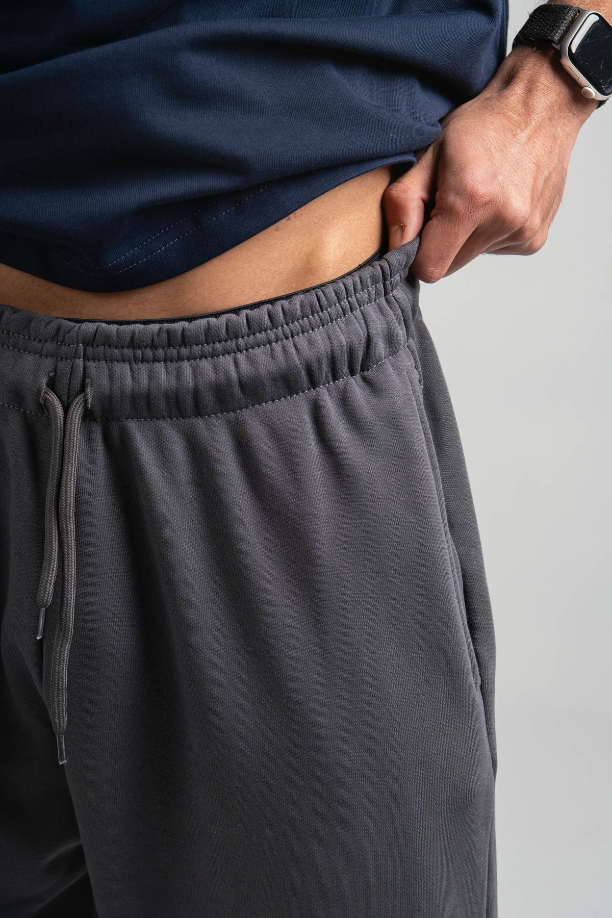 CHARCOAL GREY RELAXED LIGHTWEIGHT SWEATPANTS