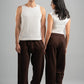 DARK BROWN RELAXED LIGHTWEIGHT SWEATPANTS