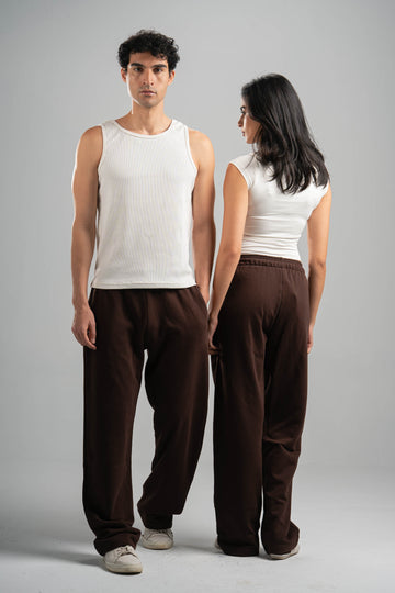 DARK BROWN RELAXED LIGHTWEIGHT SWEATPANTS