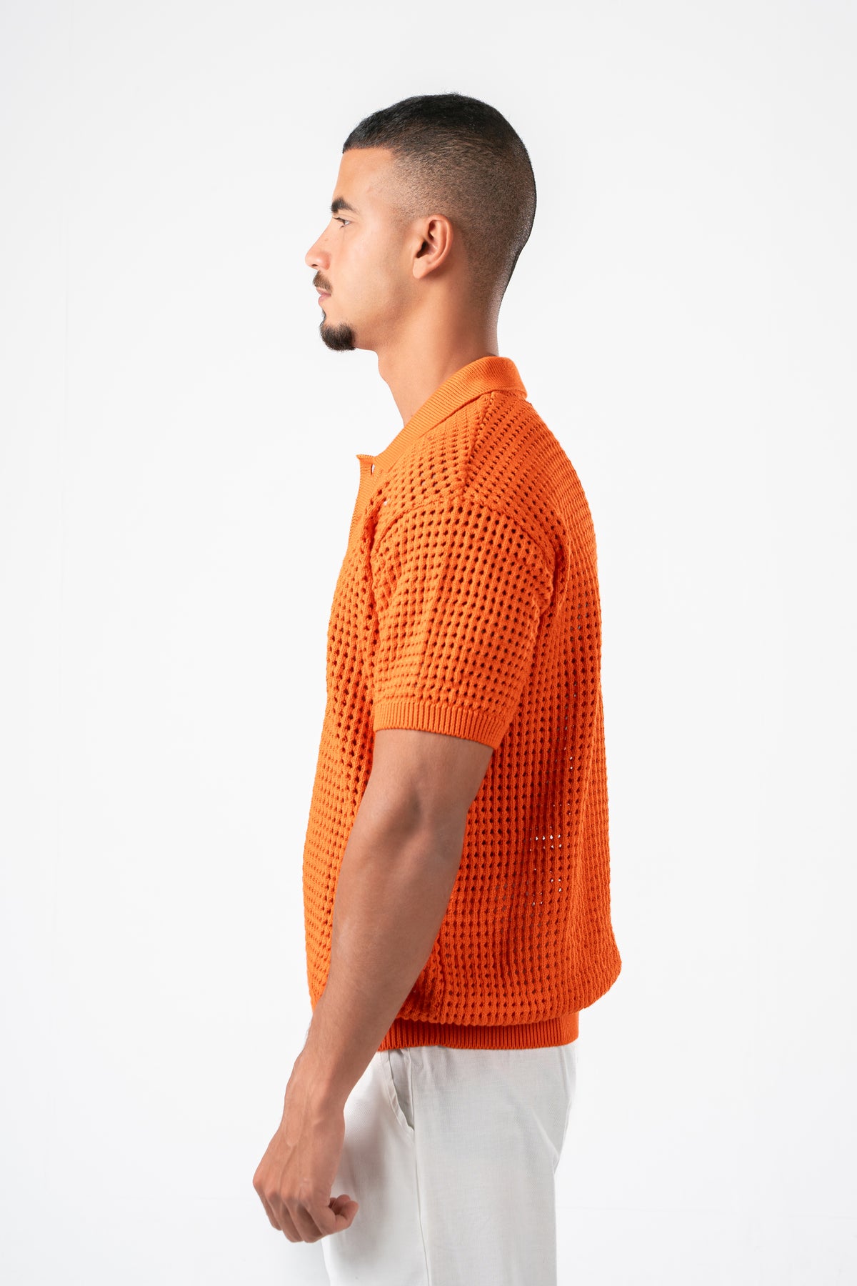ORANGE BREEZY KNIT POLO