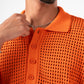 ORANGE BREEZY KNIT POLO