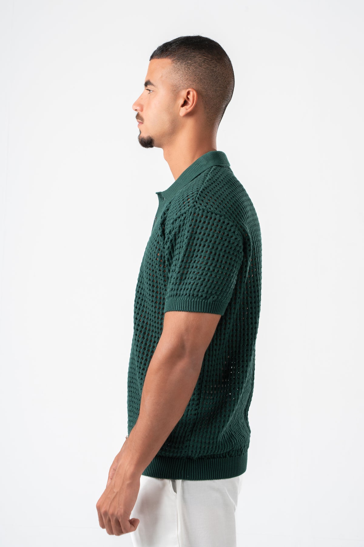 DARK GREEN BREEZY KNIT POLO