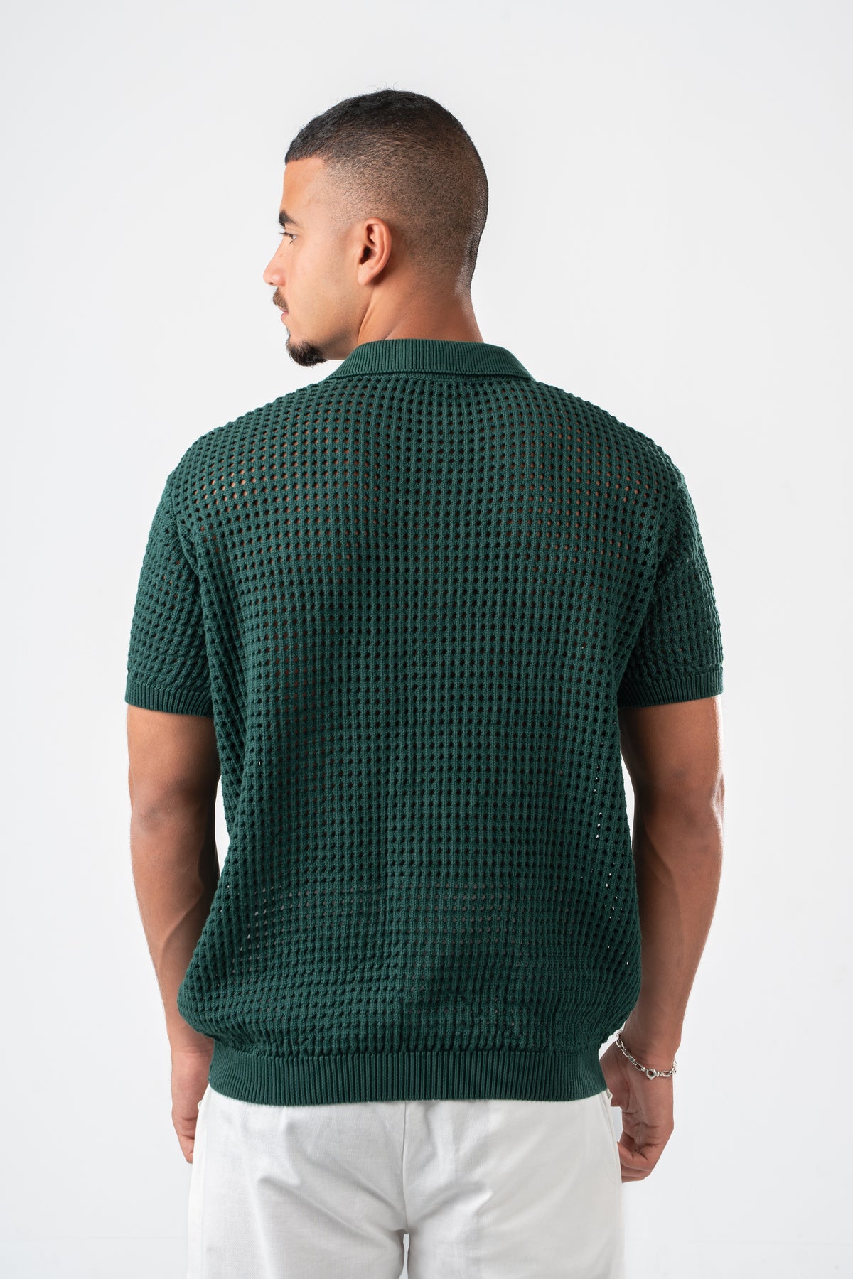 DARK GREEN BREEZY KNIT POLO