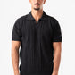 BLACK BRAIDED SHORT SLEEVE POLO