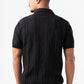 BLACK BRAIDED SHORT SLEEVE POLO