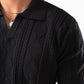 BLACK BRAIDED SHORT SLEEVE POLO
