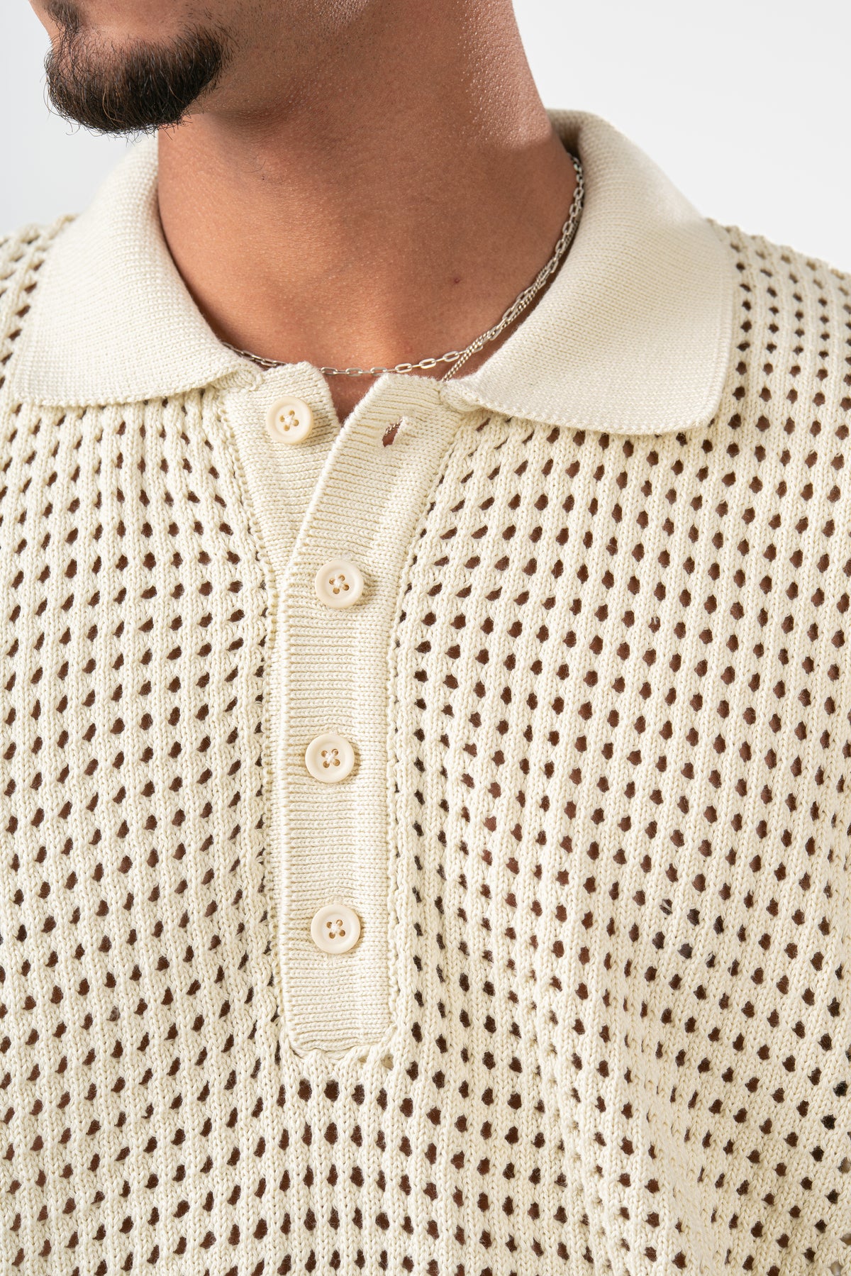 OFF-WHITE BREEZY KNIT POLO