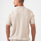 BEIGE BRAIDED SHORT SLEEVE POLO