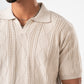 BEIGE BRAIDED SHORT SLEEVE POLO