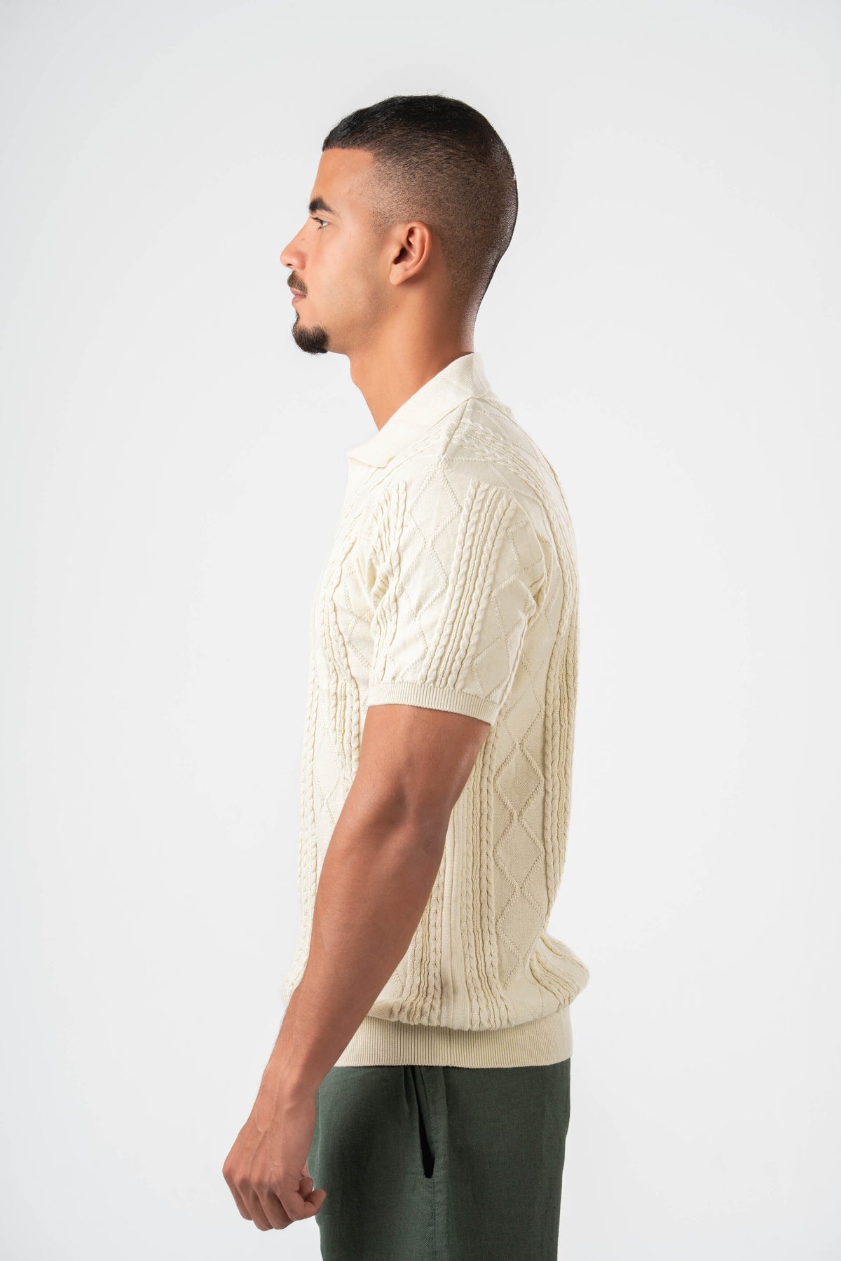 OFF-WHITE BRAIDED SHORT SLEEVE POLO
