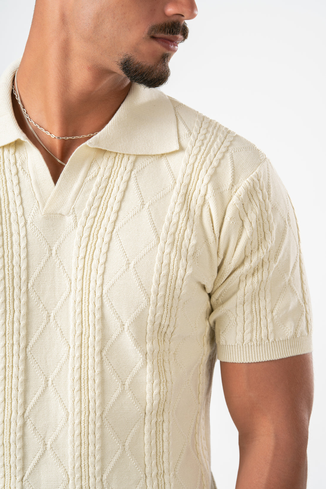 OFF-WHITE BRAIDED SHORT SLEEVE POLO