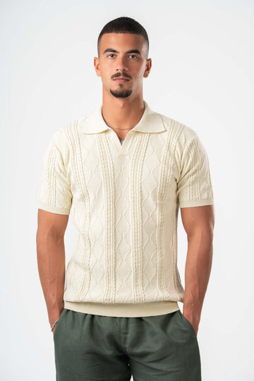 OFF-WHITE BRAIDED SHORT SLEEVE POLO