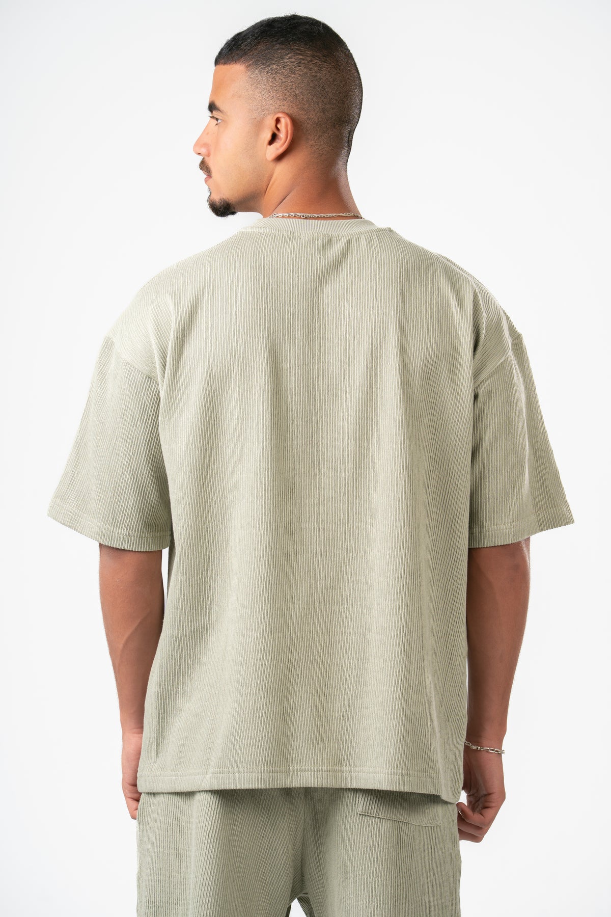 MINT GREEN RIDGED BOX-TEE