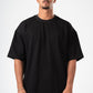 BLACK RIDGED BOX-TEE