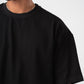 BLACK RIDGED BOX-TEE