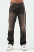 Dark jeans worn by a person on a white background