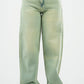 Light green jeans on a white background