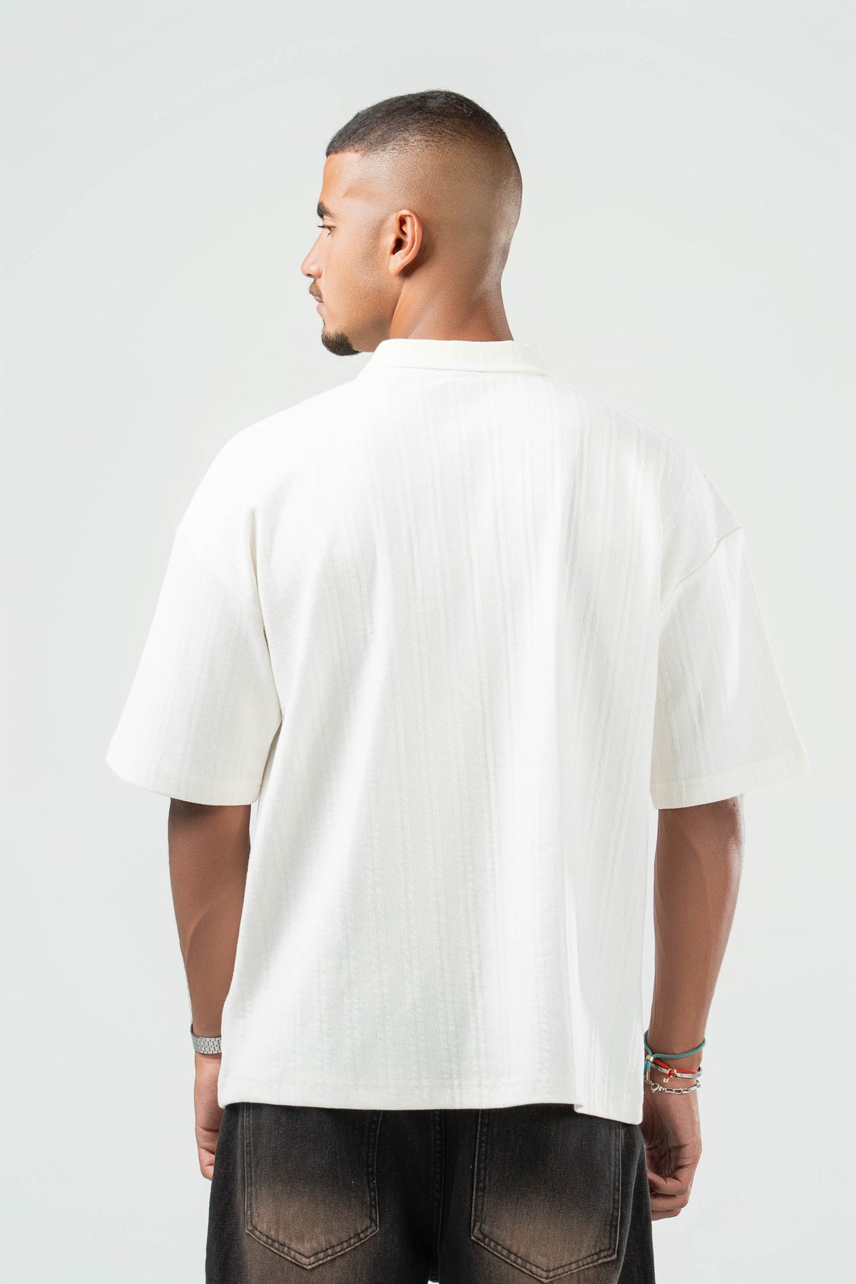 OFF-WHITE ZIP UP COLLAR TEE