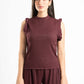 BURGUNDY WRINKLED RUFFLED TOP