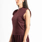 BURGUNDY WRINKLED RUFFLED TOP