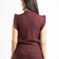 BURGUNDY WRINKLED RUFFLED TOP