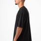 BLACK MINIMAL RIBBED BOX-TEE