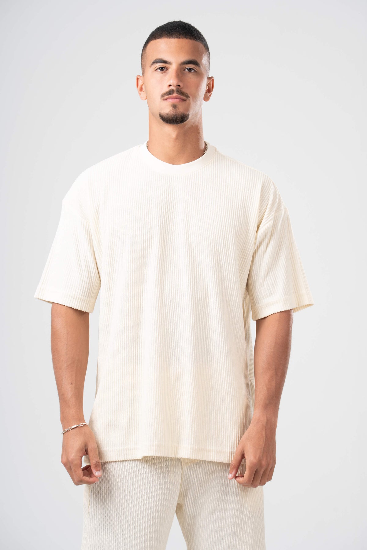 OFF-WHITE MINIMAL RIBBED BOX-TEE