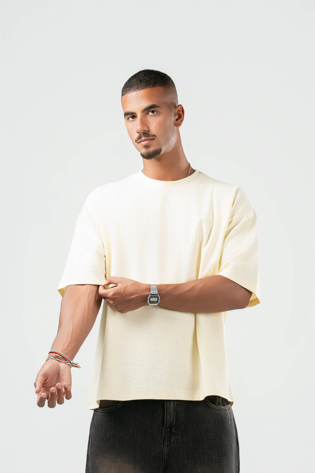 BUTTERMILK YELLOW DUSTY BOX-TEE