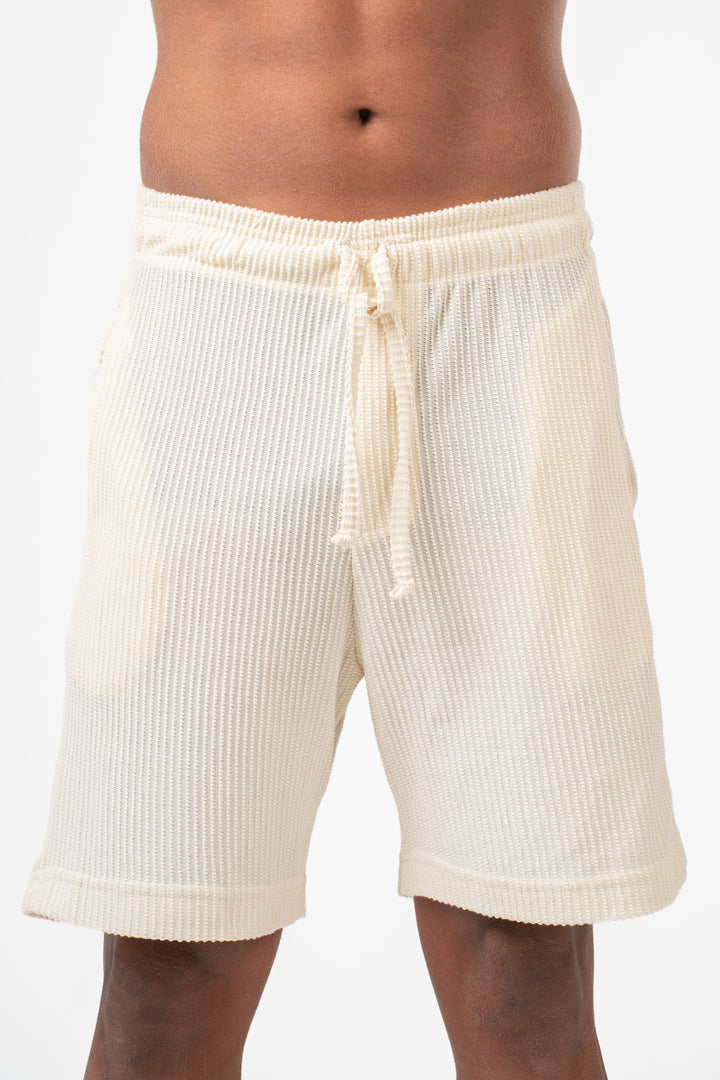 OFF-WHITE MINIMAL RIBBED SHORT