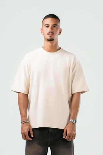 LIGHT BEIGE DUSTY BOX-TEE