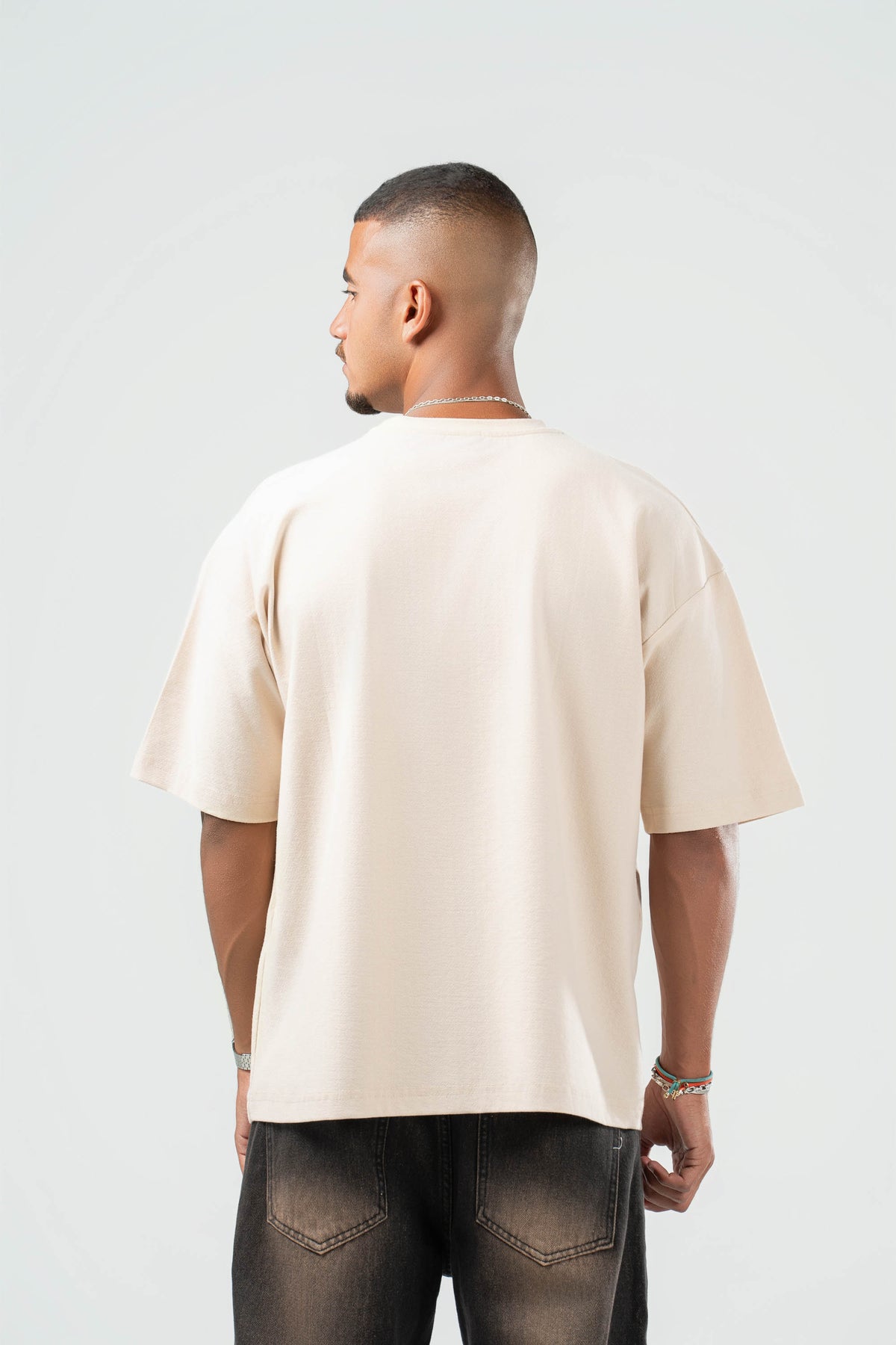 LIGHT BEIGE DUSTY BOX-TEE
