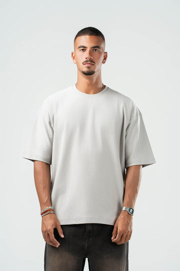 LIGHT GREY DUSTY BOX-TEE