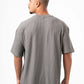 GREY MINIMAL RIBBED BOX-TEE