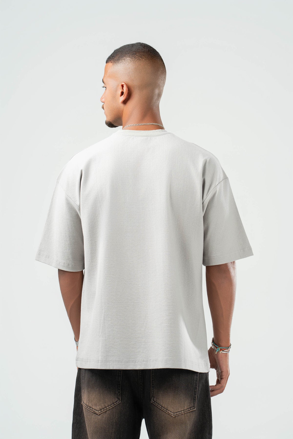 LIGHT GREY DUSTY BOX-TEE