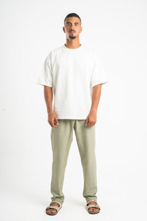 MINT GREEN WAFFLE WEAVE PANTS