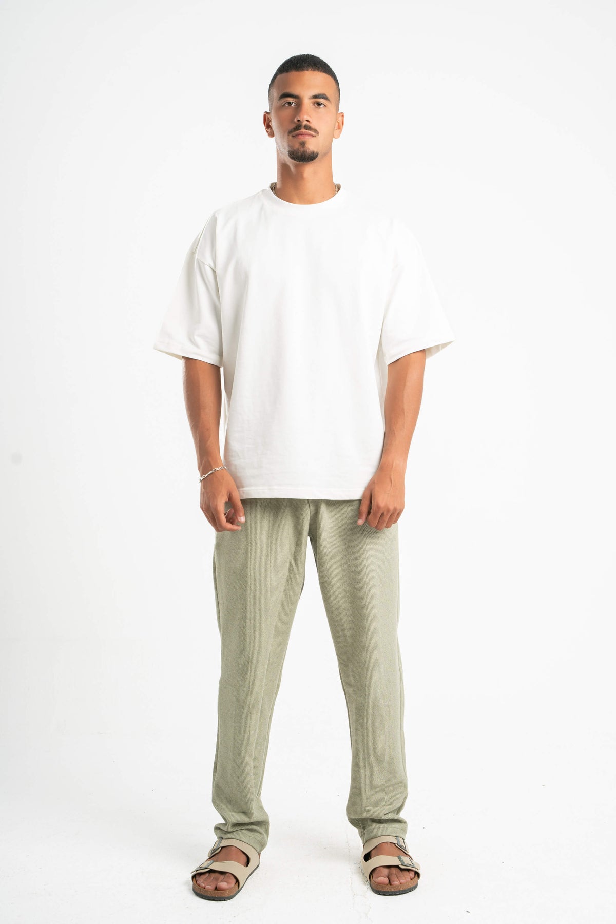 MINT GREEN WAFFLE WEAVE PANTS