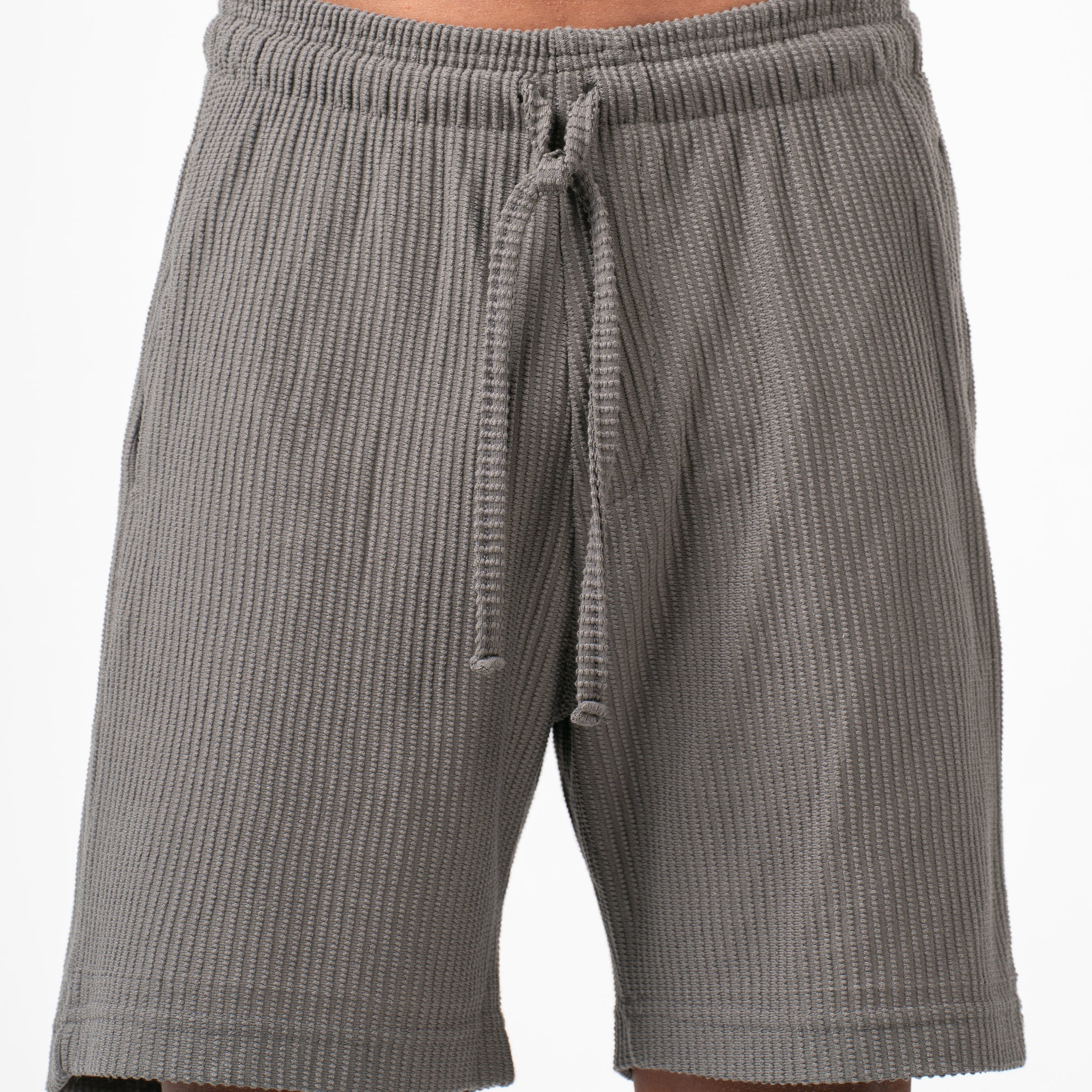 GREY MINIMAL RIBBED SHORT