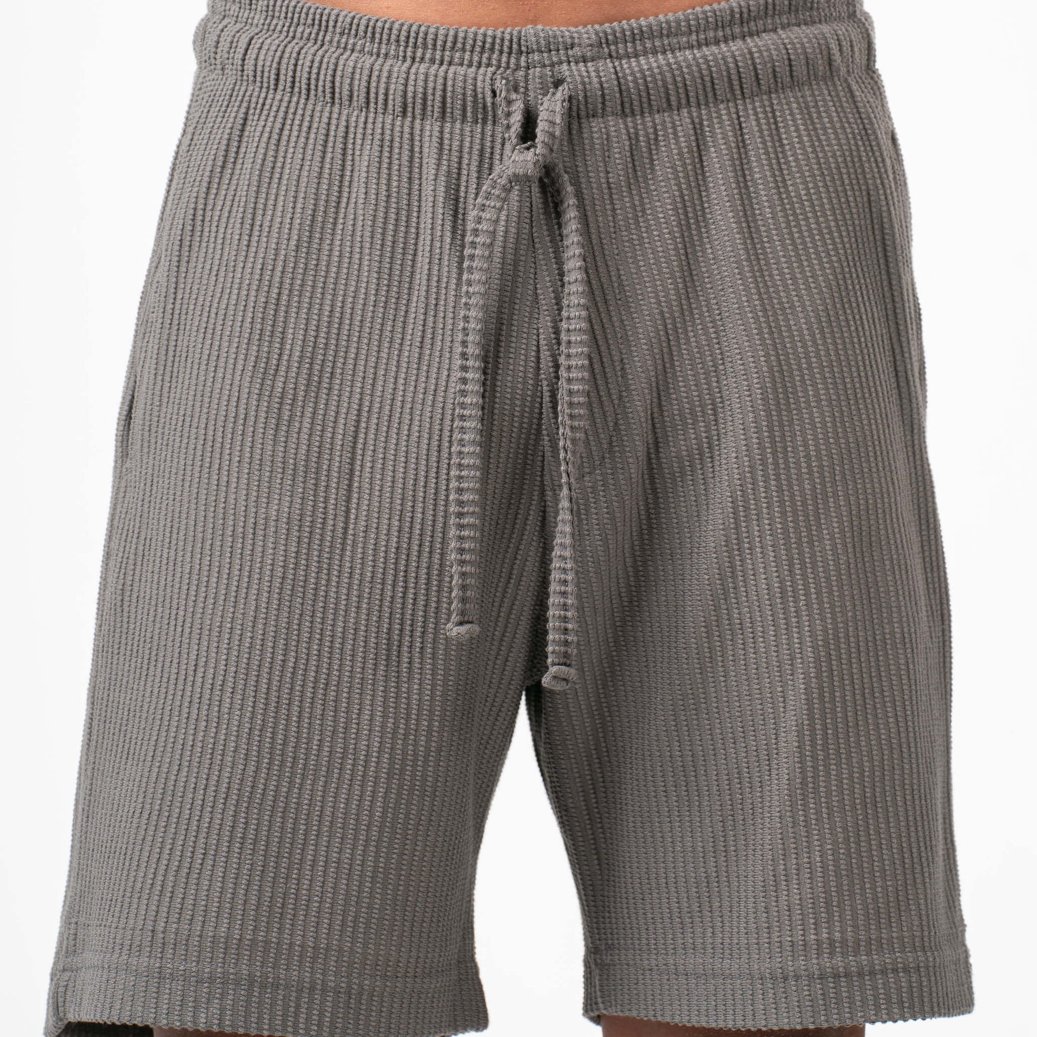 GREY MINIMAL RIBBED SHORT