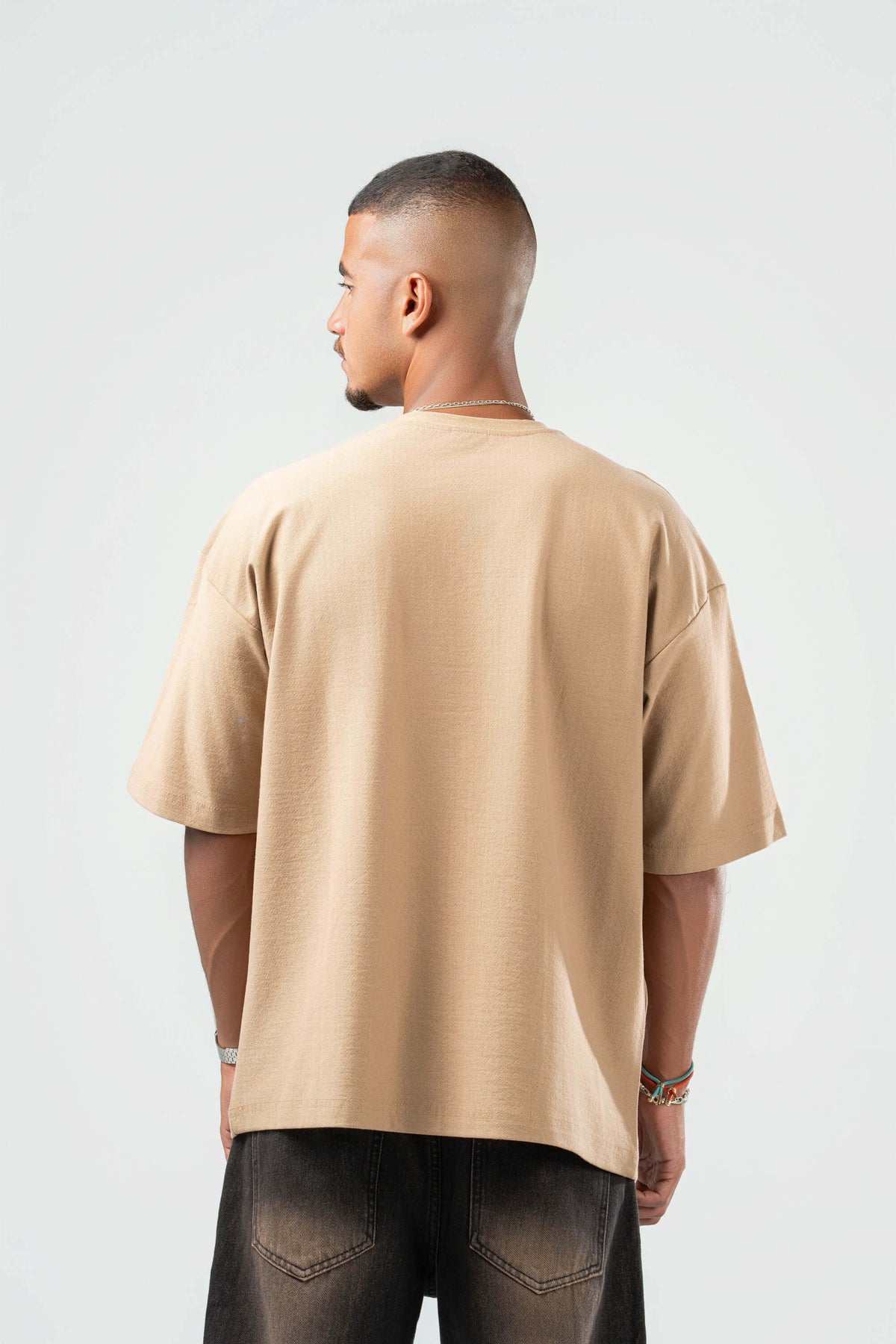 DARK BEIGE DUSTY BOX-TEE