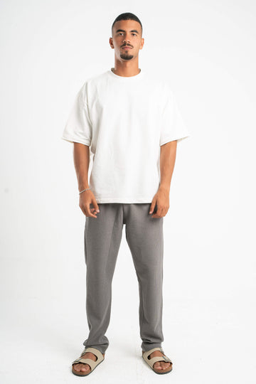 GREY WAFFLE WEAVE PANTS