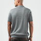 GREY RIBBED KNIT POLO 09